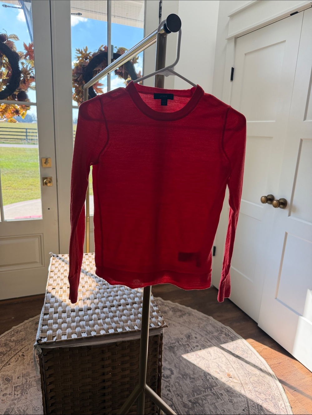 Classic Women's Red Long-Sleeve Knit Top
